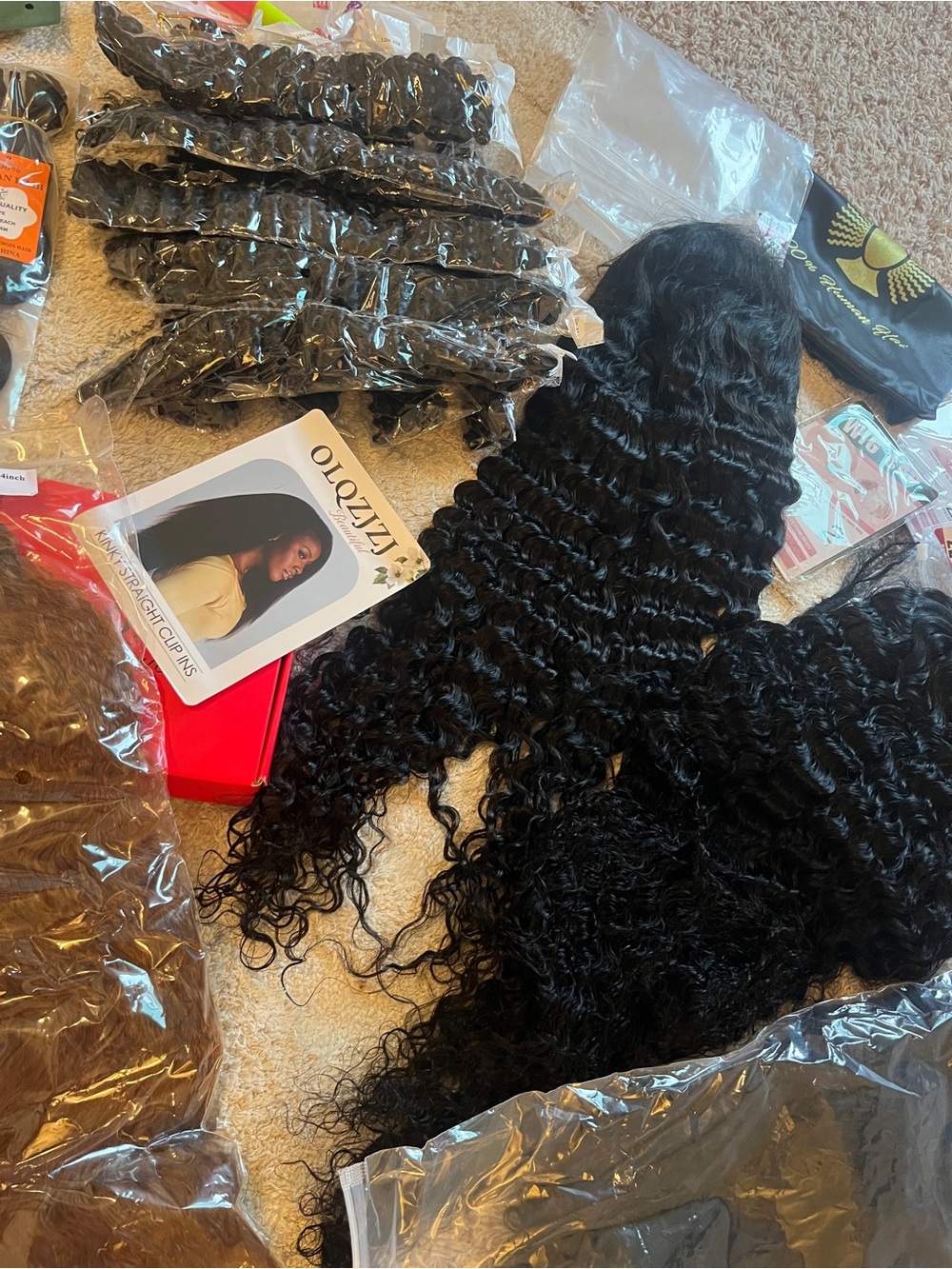 NWT Huge Assorted Hair Extensions & Wigs & Accessories both Human and Synthetic - Picture 10 of 13